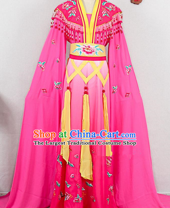 Chinese Peking Opera Princess Clothing Ancient Young Beauty Garment Costumes Traditional Hainan Opera Diva Rosy Dress Outfits