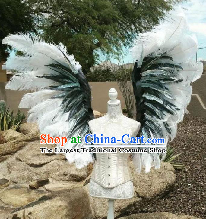 Custom Model Show Feathers Props Halloween Cosplay Deluxe Feather Wings Miami Catwalks Back Decorations Stage Performance Angel Accessories