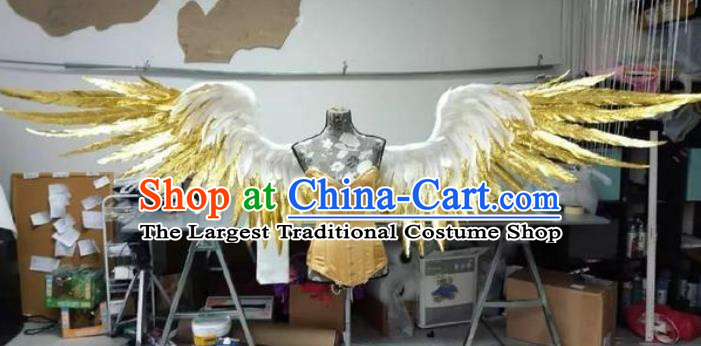 Custom Stage Show Feathers Props Halloween Cosplay Angel Feather Wings Miami Catwalks Back Decorations Ceremony Performance Accessories