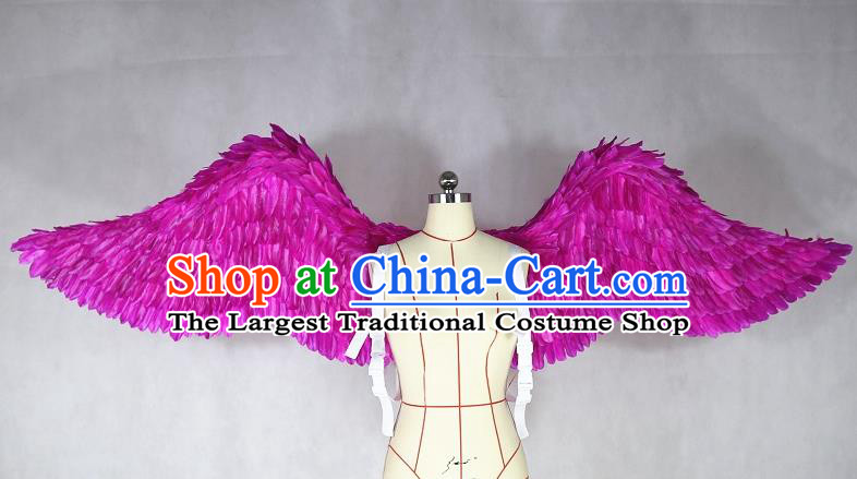 Custom Stage Show Rosy Feathers Props Halloween Cosplay Deluxe Angel Wings Miami Catwalks Decorations Ceremony Performance Back Accessories