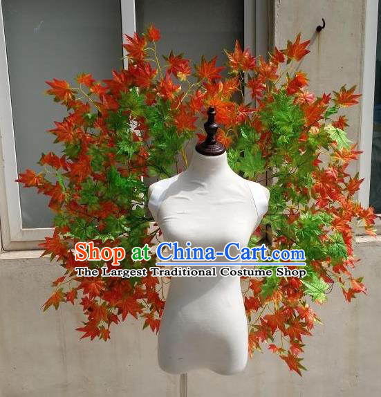 Custom Angel Maple Leaf Wings Halloween Fancy Ball Wear Carnival Parade Accessories Miami Stage Show Decorations Cosplay Prop