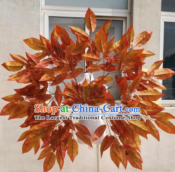 Custom Carnival Parade Accessories Miami Stage Show Decorations Cosplay Props Angel Red Leaf Wings Halloween Fancy Ball Wear