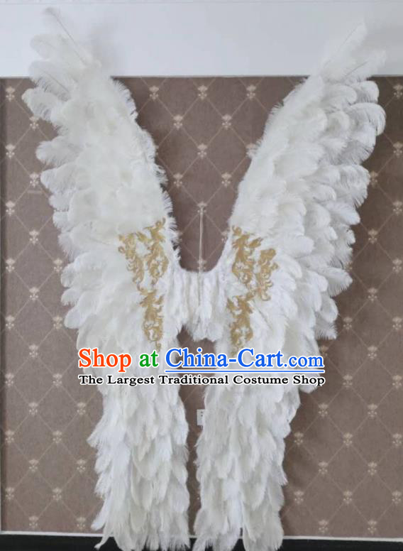 Custom Miami Parade Deluxe Accessories Cosplay Angel Ostrich Feather Wings Halloween Performance Decorations Stage Show Giant Props Opening Dance Wear