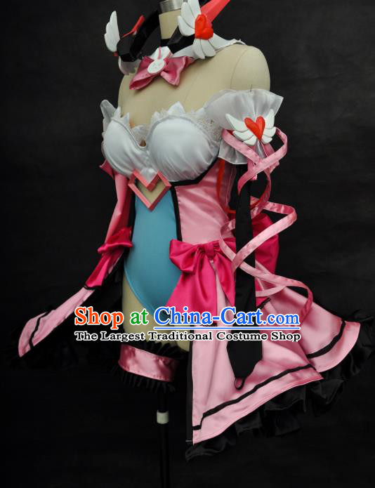 Top Cosplay Angel Pink Dress Overwatch Goddess Garment Costumes Traditional Game Role Fairy Sexy Clothing