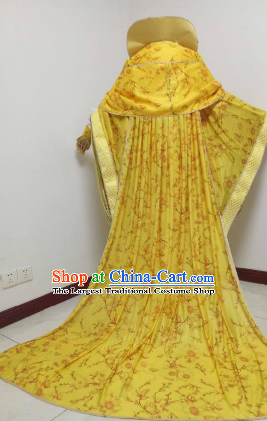 China Traditional Puppet Show Empress Garment Costumes Ancient Palace Beauty Clothing Cosplay Queen Golden Dress Outfits