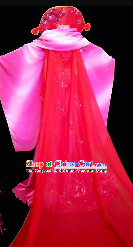 China Cosplay Queen Rosy Dress Outfits Traditional Puppet Show Empress Garment Costumes Ancient Swordswoman Clothing