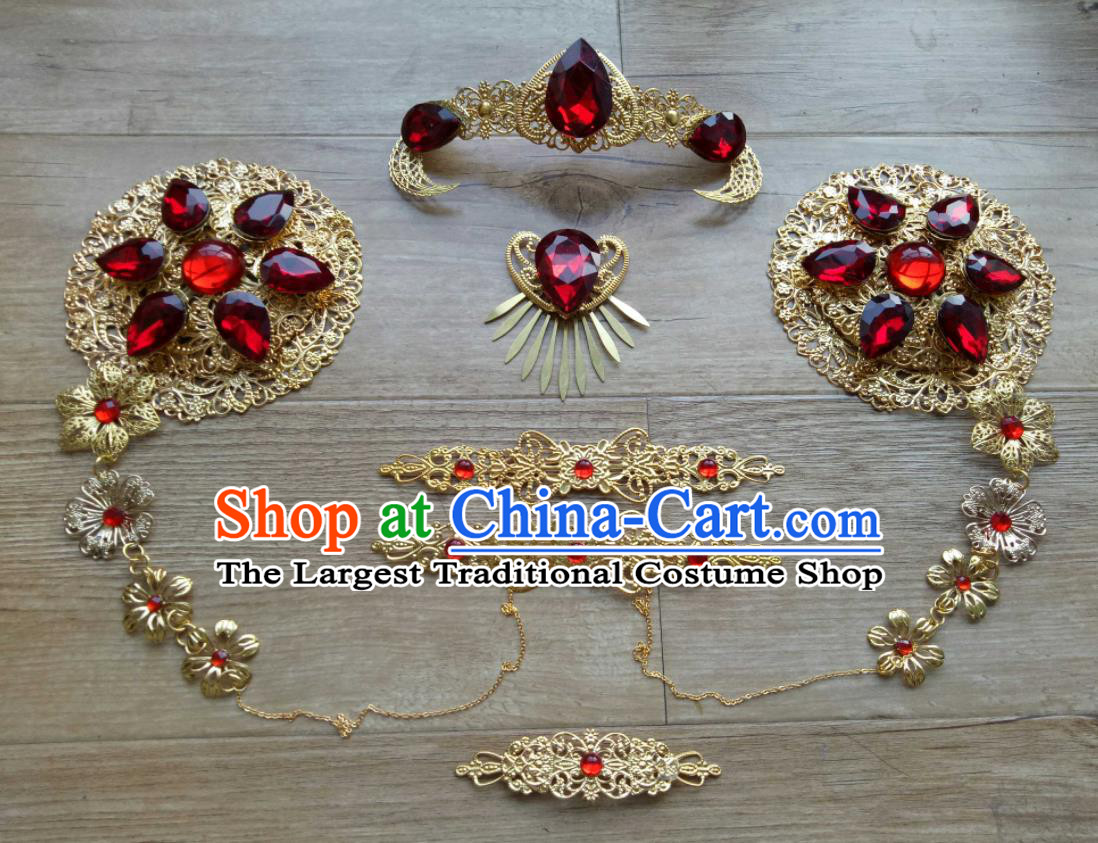 Chinese Ancient Female Swordsman Headpieces Traditional Puppet Show Hair Accessories Cosplay Young Lady Hairpins