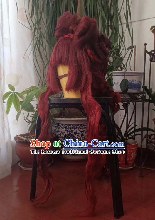 Top Cosplay Princess Hair Accessories Halloween Fancy Ball Fairy Red Wigs Headdress