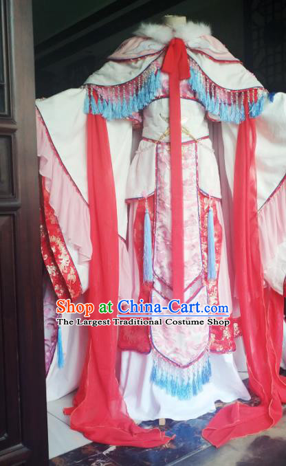Custom Chinese Puppet Show Feng Cailing Pink Dress Outfits Ancient Empress Clothing Cosplay Fairy Queen Garment Costumes