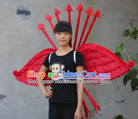 Top Miami Catwalks Red Feather Props Stage Show Angel Wings Opening Dance Back Accessories Brazil Parade Decorations