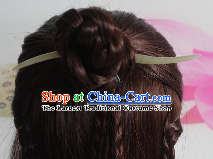 China Traditional Hanfu Hair Accessories Qin Dynasty Hair Stick Ancient Empress Headwear Handmade Jade Hairpin