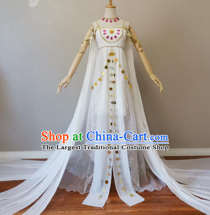 Top Halloween Fancy Ball Fairy Garment Costume Magic Princess Clothing Cosplay Young Beauty White Dress