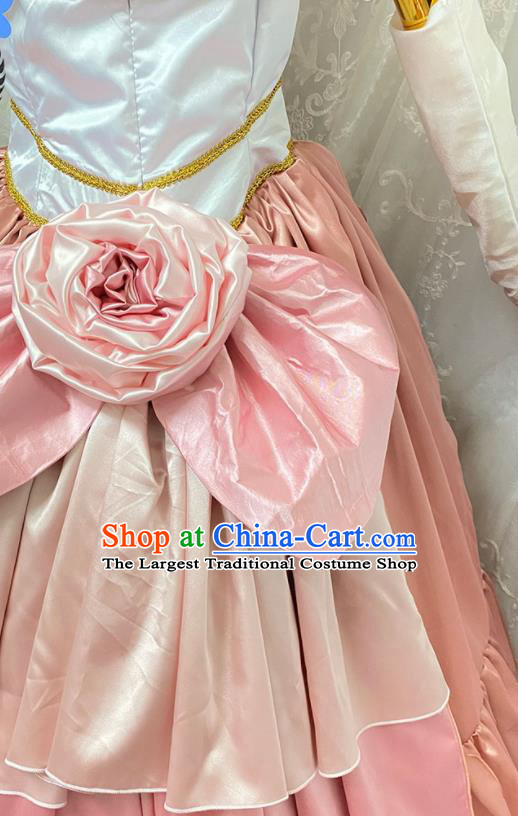 Top Cartoon Magic Girl Clothing Cosplay Baroque Princess Pink Dress Outfits Christmas Day Performance Angel Garment Costume