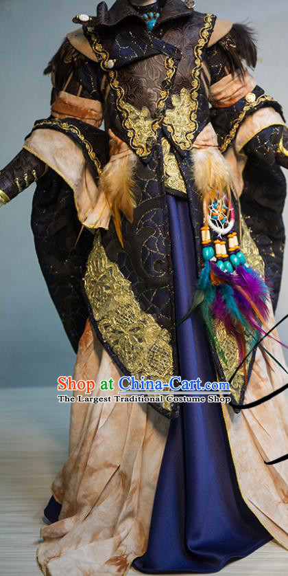 Chinese Ancient Noble Prince Uniforms Traditional Puppet Show Knight King Garment Costumes Cosplay Swordsman Clothing