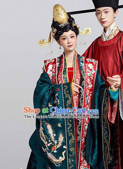 China Traditional Embroidered Wedding Hanfu Attire Song Dynasty Empress Historical Clothing Ancient Court Bride Garment Costumes