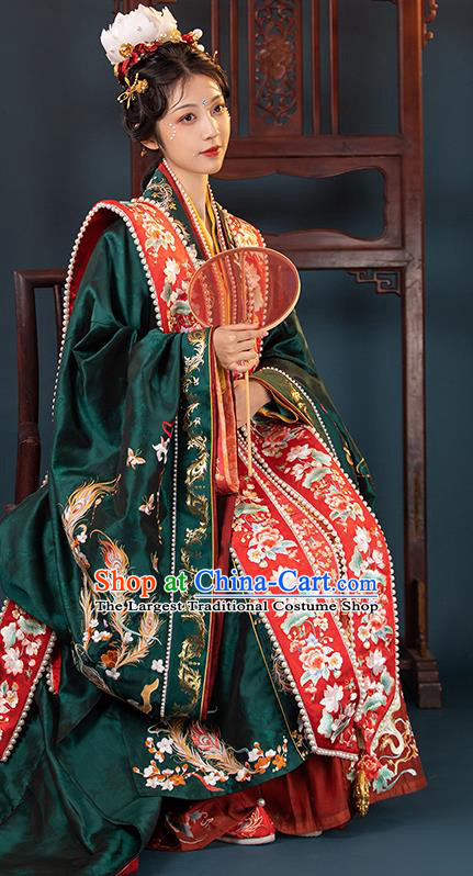 China Traditional Embroidered Wedding Hanfu Attire Song Dynasty Empress Historical Clothing Ancient Court Bride Garment Costumes