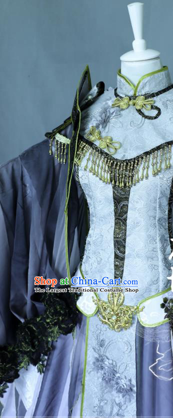 China Traditional Puppet Show Hanfu Clothing Cosplay Fairy Princess Garment Costumes Ancient Queen Dress Outfits