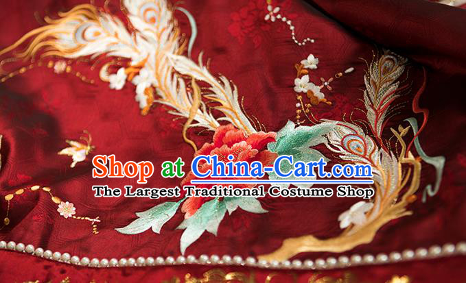 China Ancient Court Empress Garment Costumes Traditional Wedding Bride Hanfu Dress Attire Song Dynasty Palace Beauty Historical Clothing Full Set