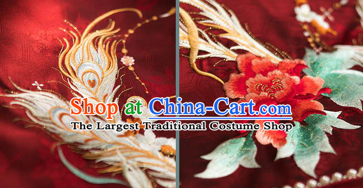 China Ancient Court Empress Garment Costumes Traditional Wedding Bride Hanfu Dress Attire Song Dynasty Palace Beauty Historical Clothing Full Set