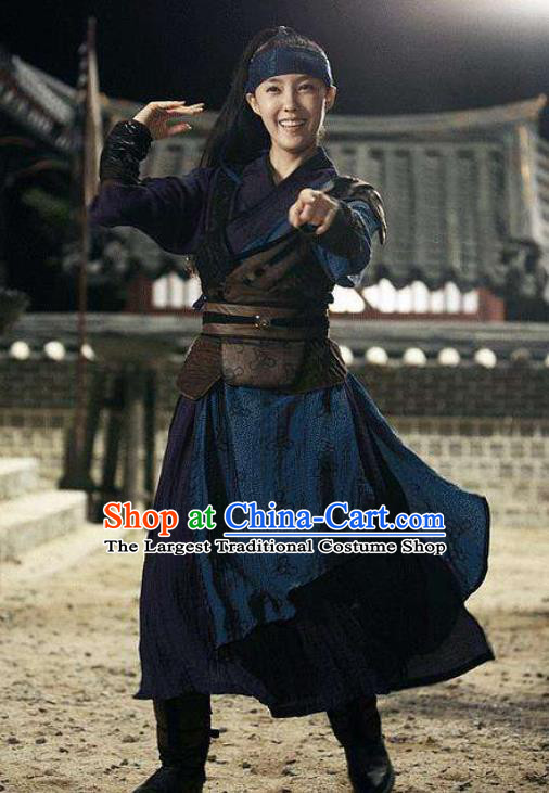 Korean Traditional Dress TV Series GyeBaek Cho Young Clothing  Ancient Swordswoman Garment Costumes and Headdress