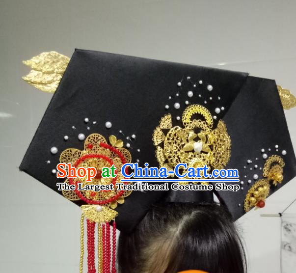 China Traditional Qing Dynasty Queen Headdress TV Series Empresses in the Palace Headpiece Ancient Imperial Consort Giant Wing Hair Accessories