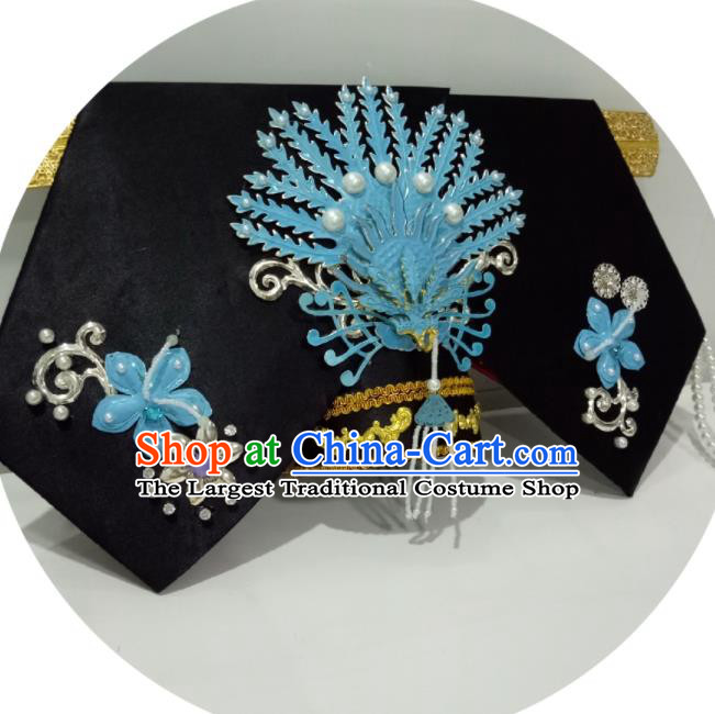 China TV Series Princess of Pearl Headpiece Ancient Queen Mother Giant Wing Hair Accessories Traditional Qing Dynasty Empress Dowager Headdress