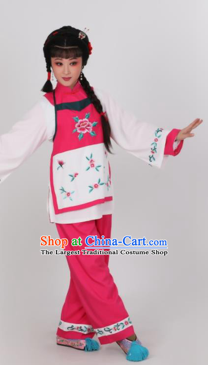 Chinese Traditional Shaoxing Opera Young Lady Garment Costumes Ancient Village Girl Clothing Peking Opera Xiao Dan Dress