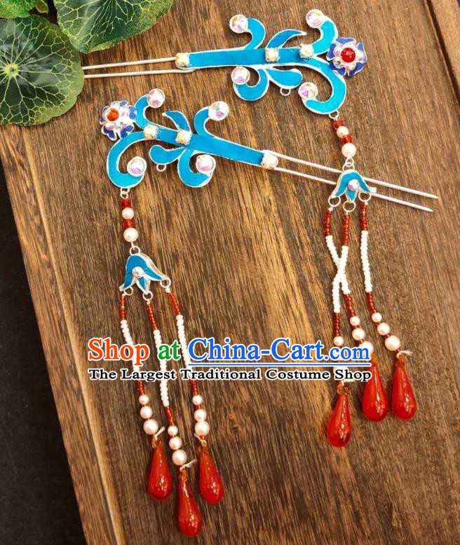 Chinese Beijing Opera Hua Tan Couple Hairpins Traditional Opera Diva Headpieces Shaoxing Opera Noble Lady Hair Accessories