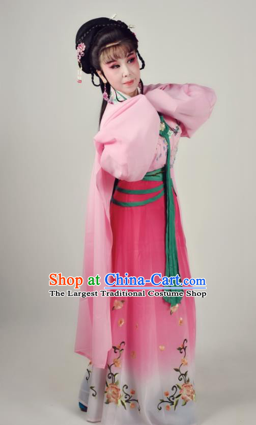 China Shaoxing Opera Empress Pink Dress Peking Opera Diva Costume Ancient Palace Princess Clothing