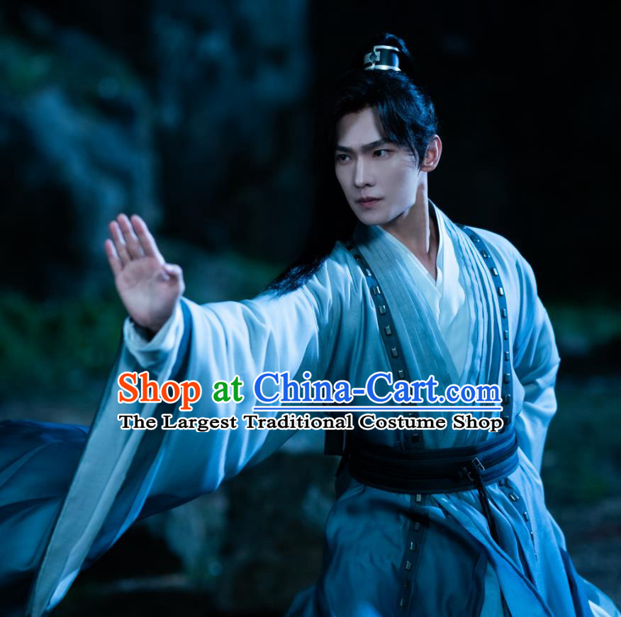 Chinese Wuxia Hero Clothing Ancient Swordsman Garments TV Series Qie Shi Tian Xia Feng Lanxi Replica Costume