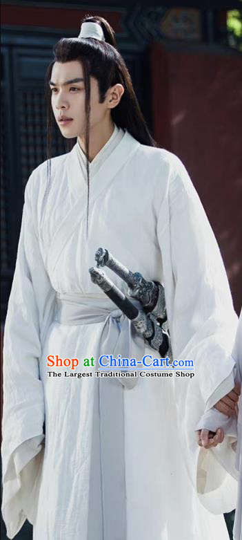 Chinese Ancient Young Knight White Clothing Wuxia TV Series Sword Snow Stride Swordsman Xu Feng Nian Replica Costumes