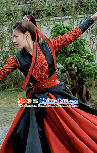 Chinese Swordswoman Garment Costumes Ancient Female Knight Clothing Wuxia TV Series Qie Shi Tian Xia Bai Feng Xi Dresses