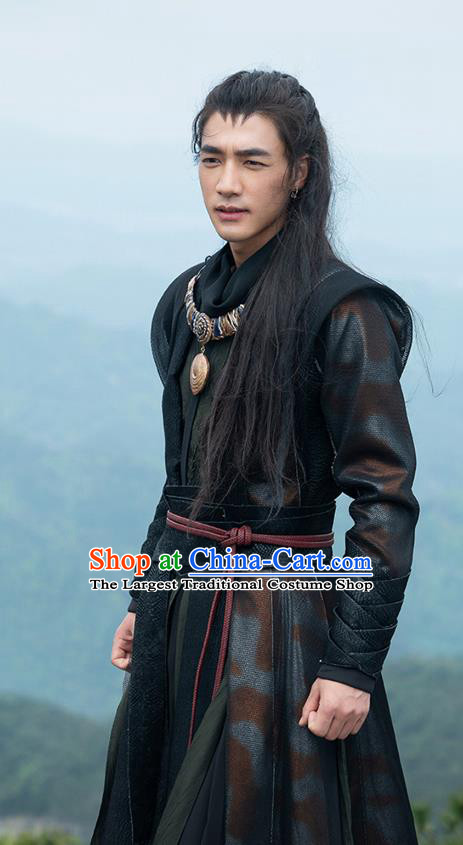 Chinese Xian Xia TV Series General Apparel The Blue Whisper Li Shu Garment Costumes Ancient Swordsman Clothing