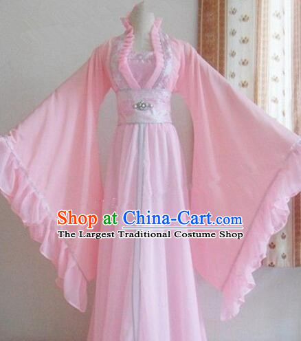 Chinese Ancient Beauty Costumes Tang Dynasty Princess Pink Hanfu Dress Ancient Fairy Clothing