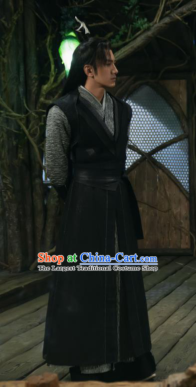 Chinese Ancient Young Hero Clothing TV Series The Blue Whisper Lin Hao Qing Garment Costumes Swordsman Apparels
