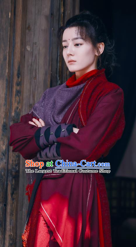 Chinese Ancient Swordswoman Red Dresses TV Series Demon Master Clothing The Blue Whisper Jin Yunhe Garment Costumes