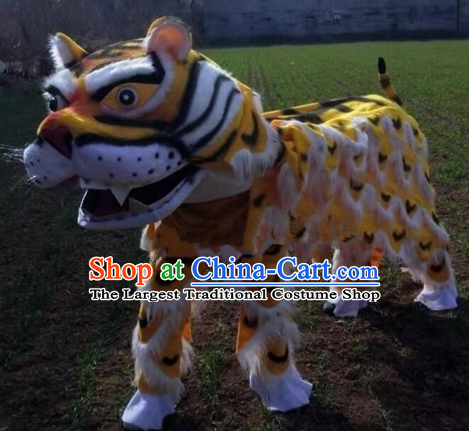 Chinese Traditional Tiger Dance Costumes Tiger Head Top Festival Entertainment Outfits for Adult