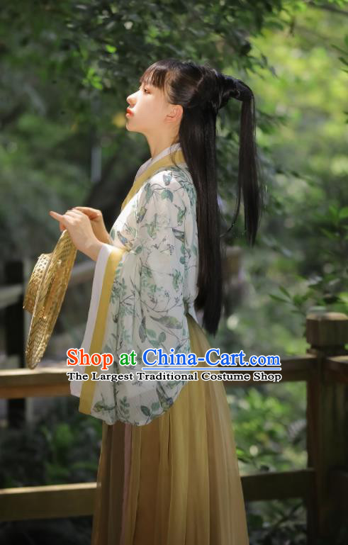 Chinese Ancient Swordswoman Dress Garments Jin Dynasty Historical Costumes Traditional Hanfu Young Lady Clothing