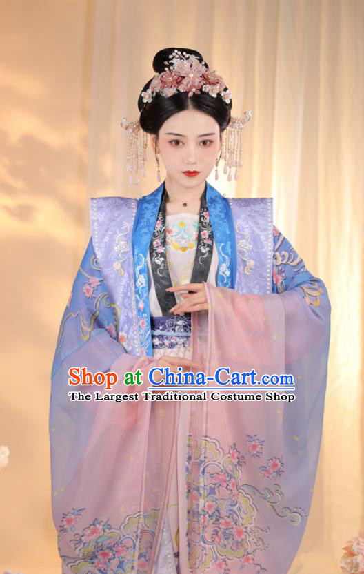 Chinese Song Dynasty Wedding Garment Costumes Ancient Bride Clothing Traditional Hanfu Palace Lady Embroidered Dresses Complete Set