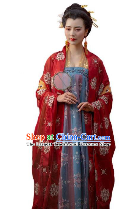 Chinese Tang Dynasty Court Woman Clothing Ancient Imperial Consort Hanfu Dress Traditional Historical Costumes Complete Set