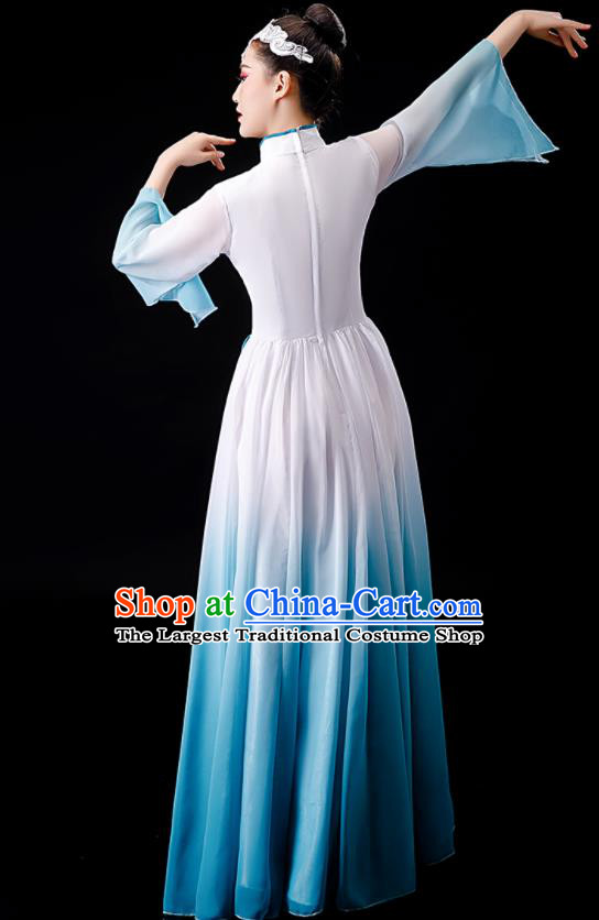 Chinese Classical Dance Costume Stage Performance Clothing Umbrella Dance Blue Dress