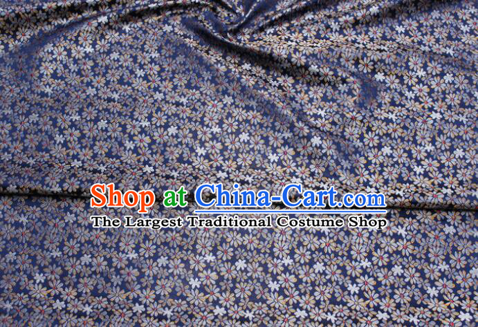 Chinese Classical Fabric Cheongsam Material Dark Blue Brocade Fabric