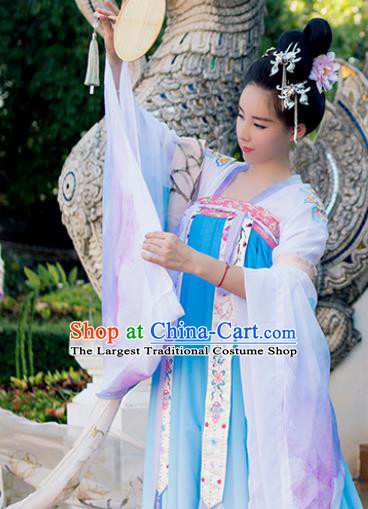 Chinese Traditional Embroidered Hanfu Dress Ancient Imperial Consort Garment Costumes Tang Dynasty Court Woman Clothing