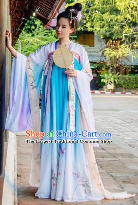 Chinese Traditional Embroidered Hanfu Dress Ancient Imperial Consort Garment Costumes Tang Dynasty Court Woman Clothing