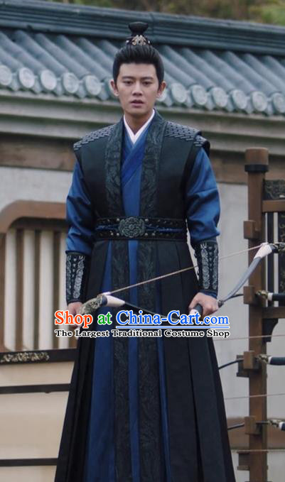 Chinese One and Only TV Series Swordsman Zhou Sheng Chen Garments Ancient Young Knight Clothing Traditional Hero Costume