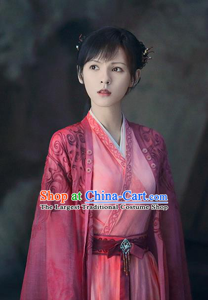 Chinese Traditional Wuxia Swordswoman Garments Costume TV Series Love and Redemption Chu Ling Long Dresses Ancient Young Beauty Clothing