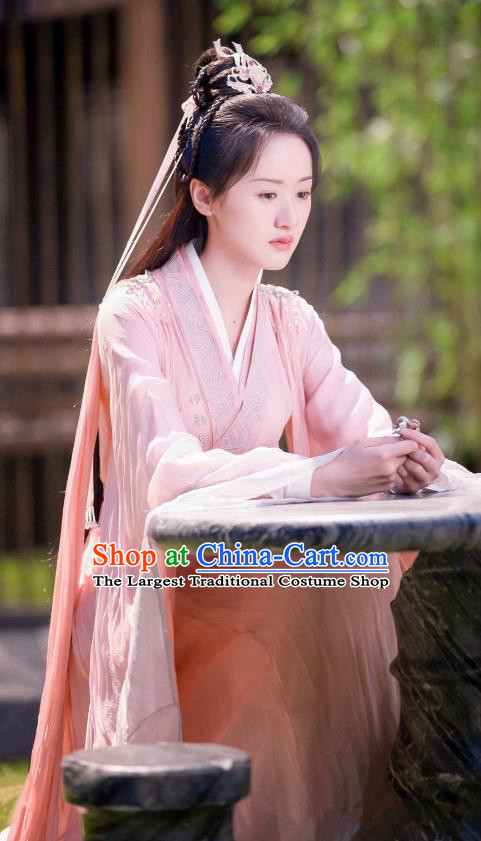 Chinese Ancient Fairy Pink Dress Clothing Wuxia TV Series Swordswoman Garment Costumes Love and Redemption Chu Xuan Ji Apparels