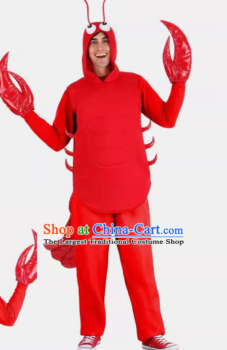 Top Cosplay Cray Red Outfit Halloween Party Costume Stage Performance Marine Organism Clothing