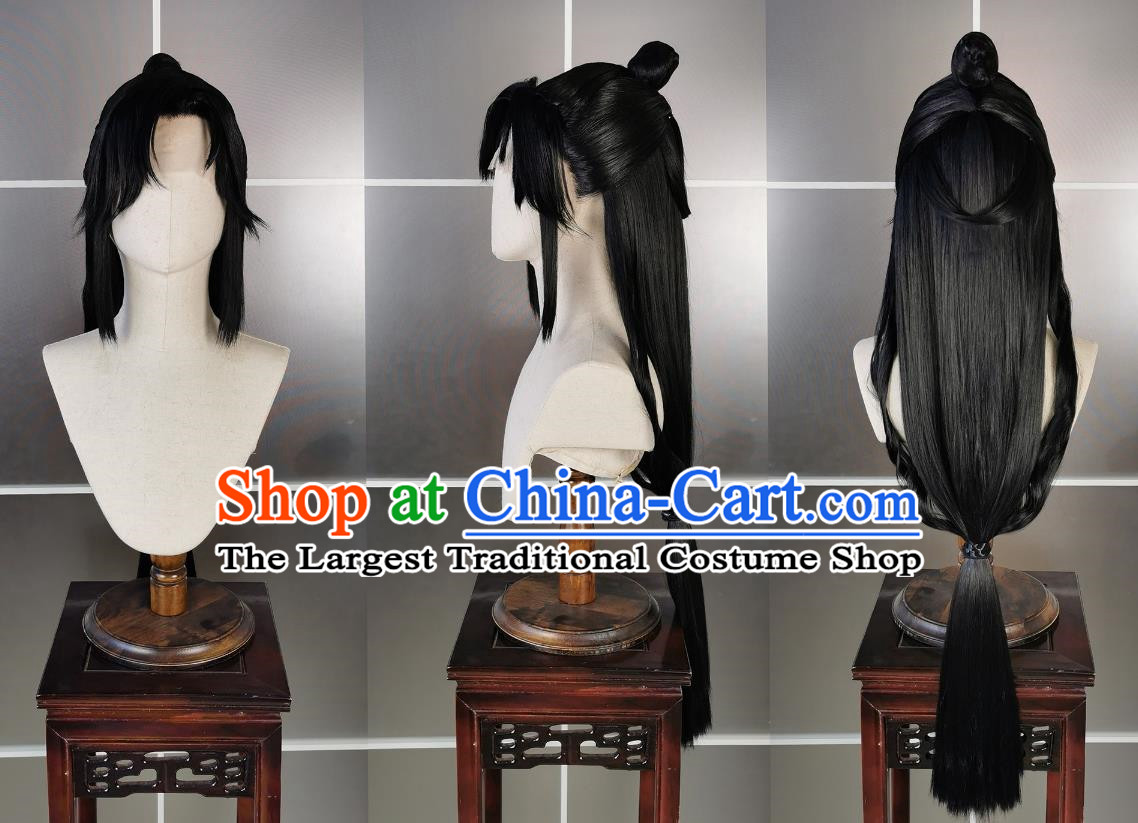 Pure Yang Adult Female Taoist Nun Wig Headdress Sword Three Cosplay Hand Hook Beauty Peak Shape Hair