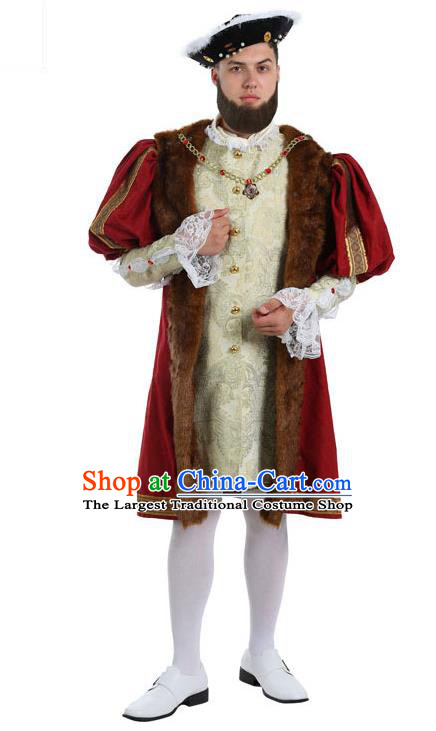 Renaissance Stage Performance King Clothing Halloween Fancy Ball Costume Cosplay Royal Prince Suit